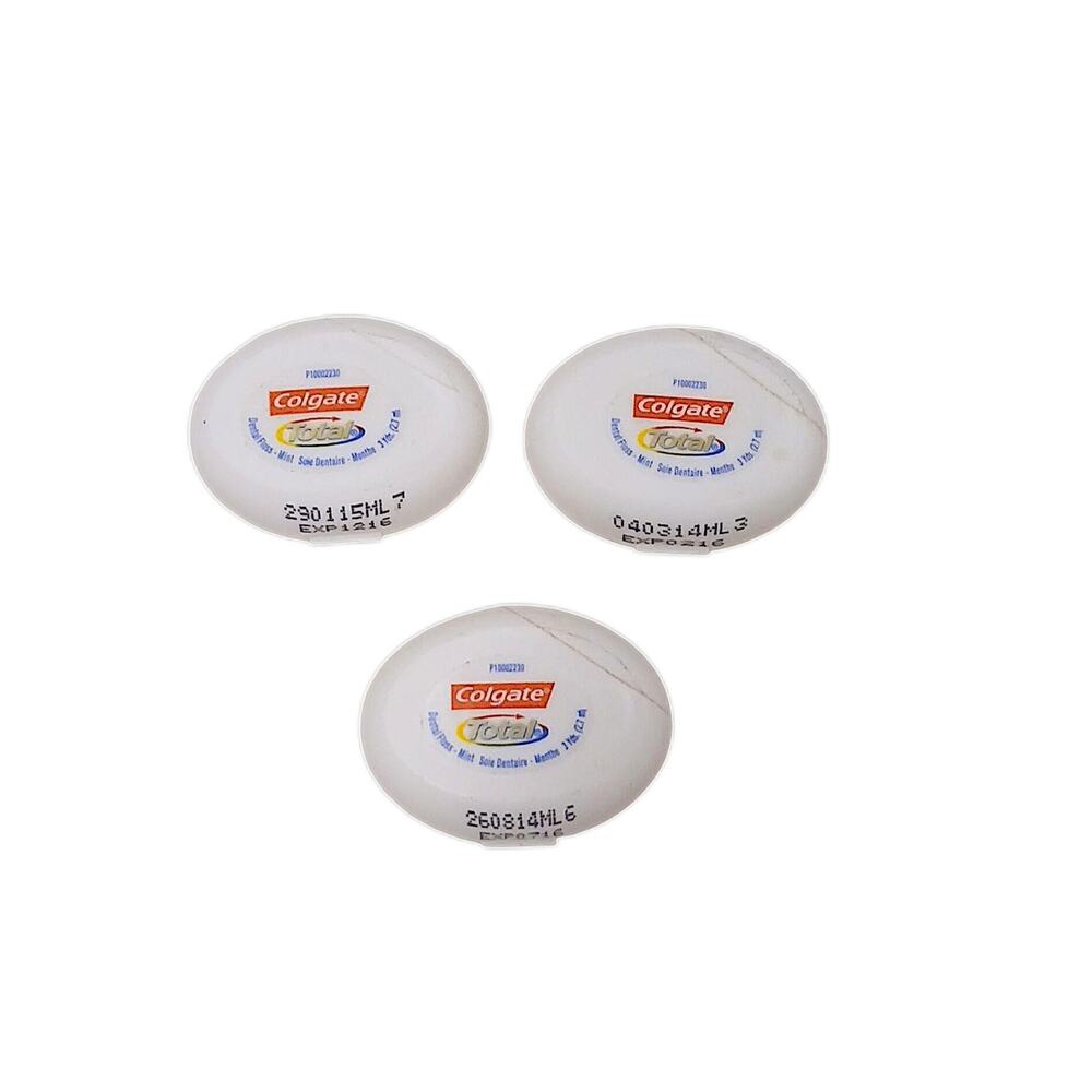 2016 Rare 3 Colgate Total Waxed Dental‎ Floss Mint 21 Yrds Each Stamped Vntg New